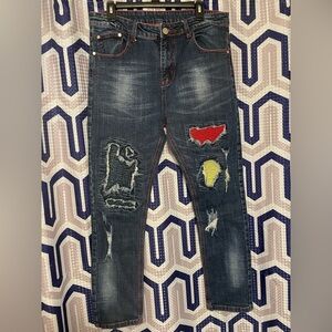 Stylish Distressed Blue Jeans for Men